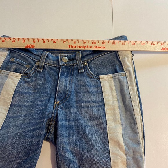 Rag & Bone Relay Jeans Skinny Ankle Zipper Sz 24 Racer Striped Denim Pant Moto - Picture 7 of 9